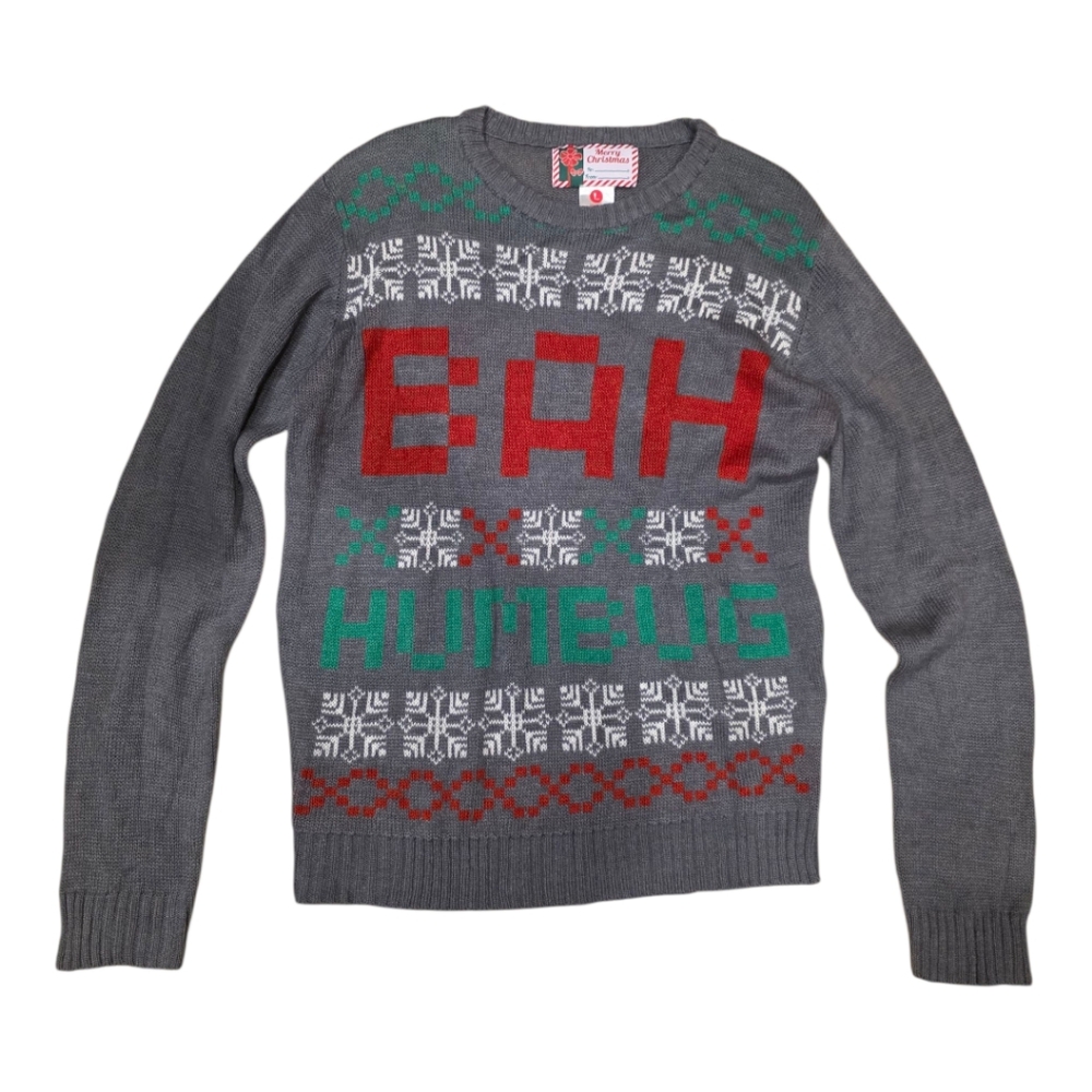 BAH HUMBUG Merry Christmas Ugly Christmas Sweater - Size Large
